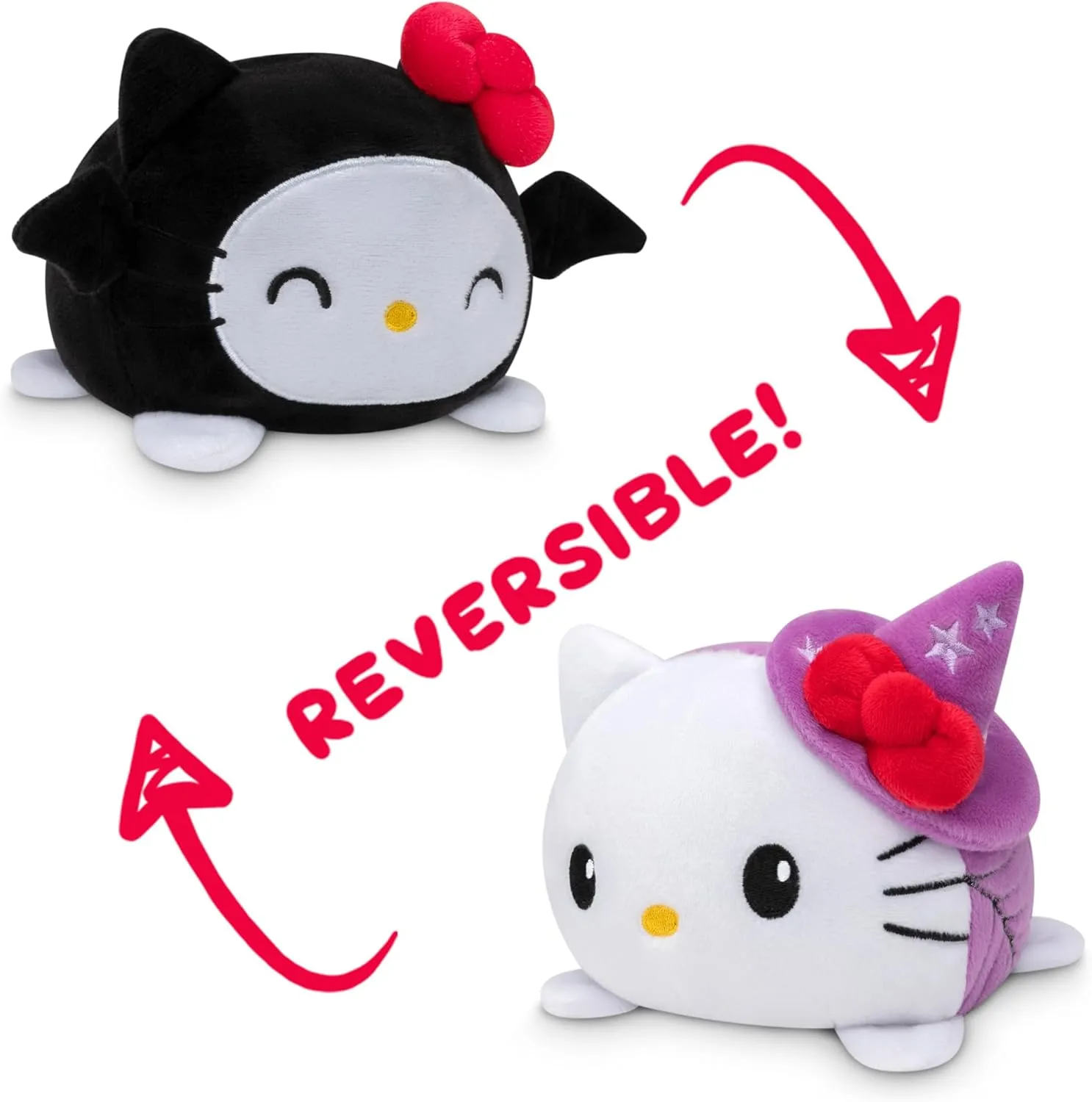 TeeTurtle - The Officially Licensed Original Sanrio Plushie - Witch   Bat Hello Kitty - Cute Sensory Fidget Stuffed Animals That Show Your Mood - Perfect for Halloween!