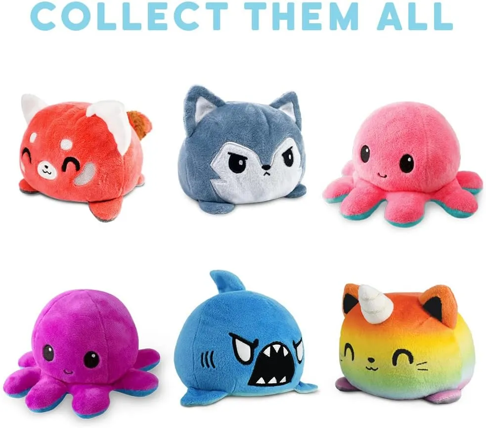TeeTurtle - The Original Reversible Sheep Plushie - Pride - Gray   White Rainbow - Cute Sensory Fidget Stuffed Animals That Show Your Mood!