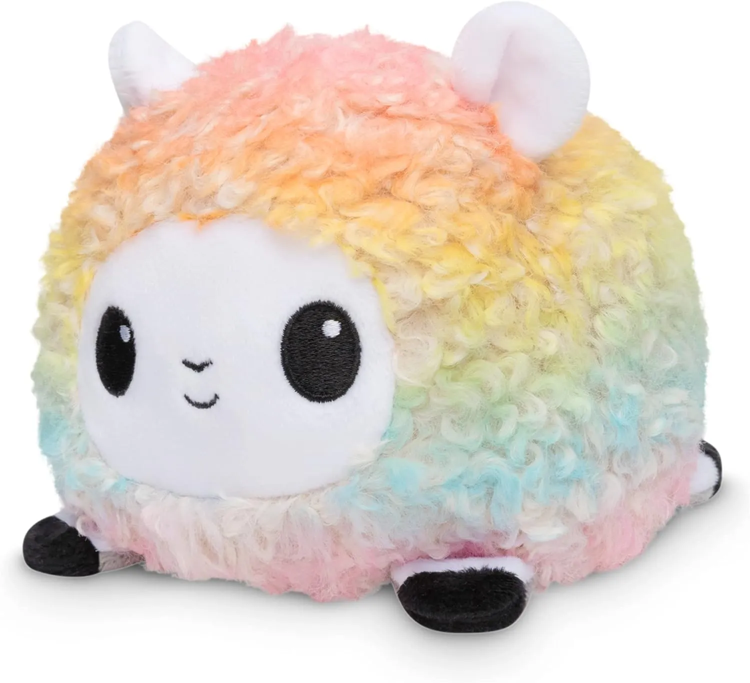 TeeTurtle - The Original Reversible Sheep Plushie - Pride - Gray   White Rainbow - Cute Sensory Fidget Stuffed Animals That Show Your Mood!