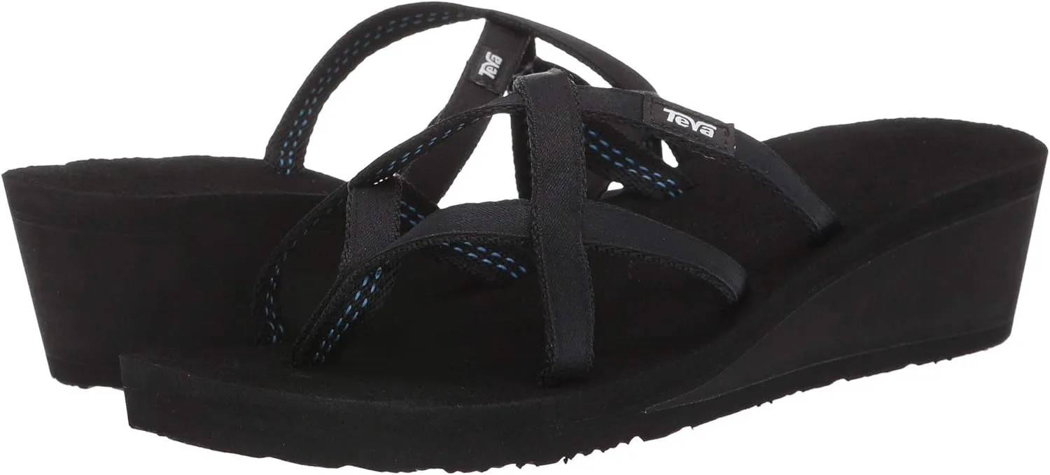 Teva Women's W Mush Mandalyn Wedge Ola 2 Flip-Flop, Black, 11 M US