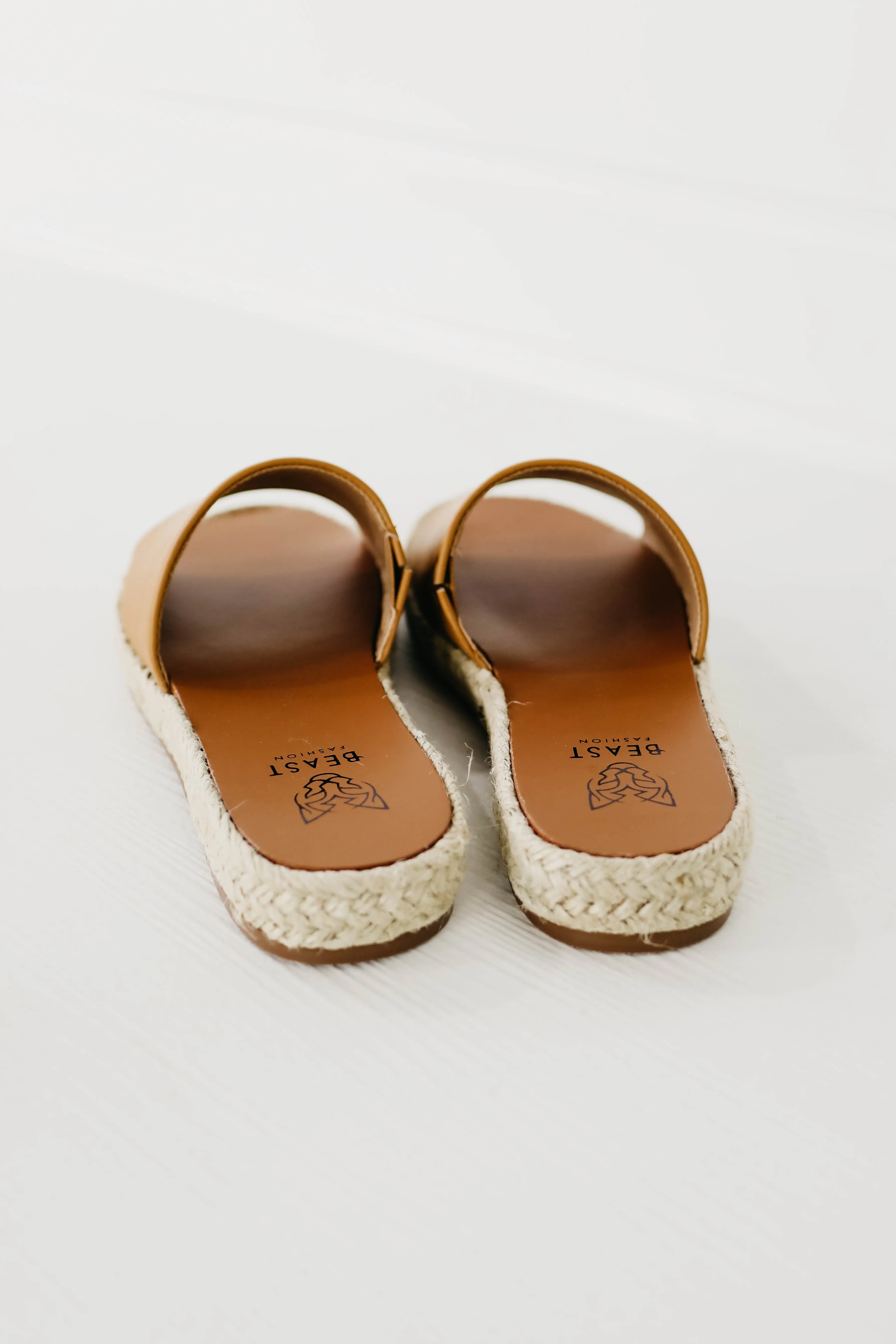 The Melanie Espadrille Slide Sandal - Camel