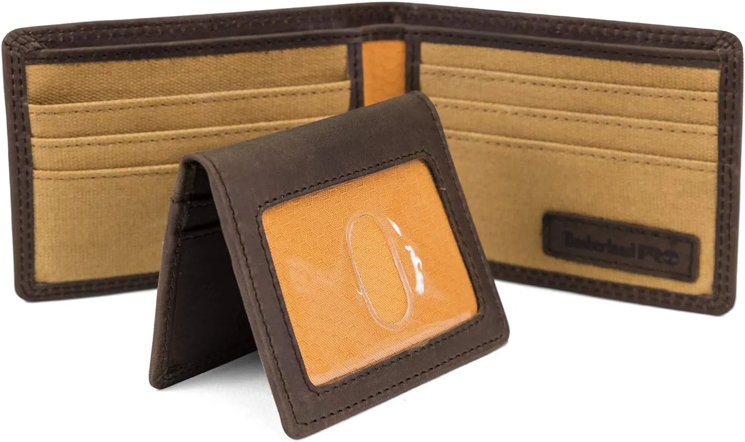 Timberland PRO Men's Leather RFID Wallet with Removable Flip Pocket Card Carrier
