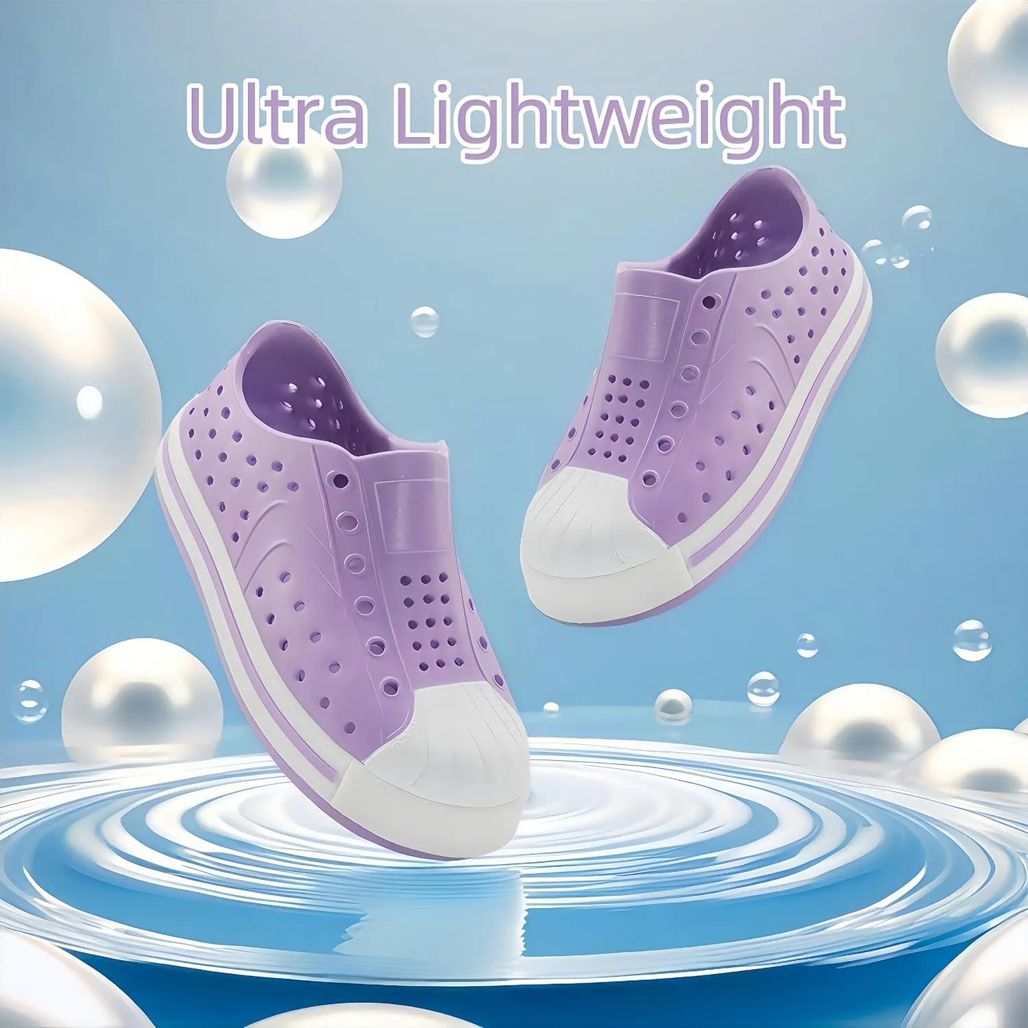Toddler & Kids Water Shoes for Boys & Girls - Quick-Dry Non-Slip Water Sandals, Lightweight Slip-On Aqua Shoes for Swimming, Beach & Garden Play