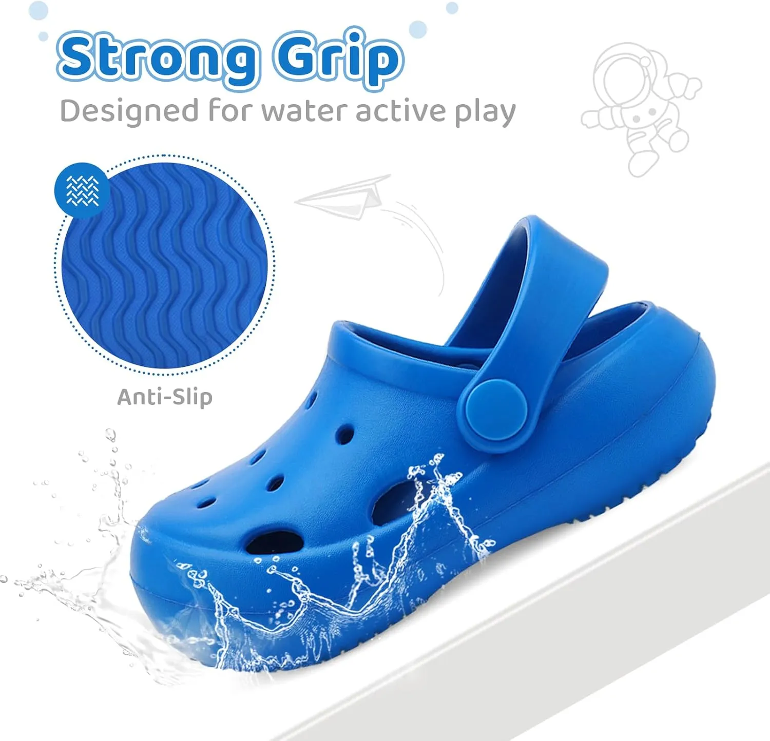 Toddler Classic Clogs Skin-Friendly Comfy Lightweight 丨Boys Girls Slip On Water Shoes