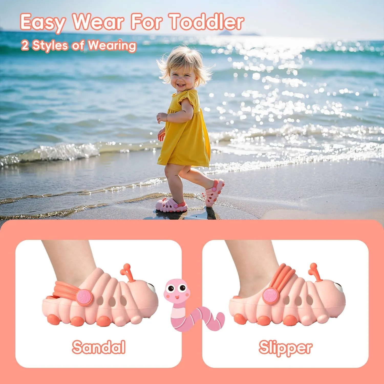 Toddler Sandals Baby Boys Girls Slip On Walking Shoes Summer Breathable Quick-Dry Lightweight Barefoot Slippers Outdoor Indoor Non-Slip Sandals