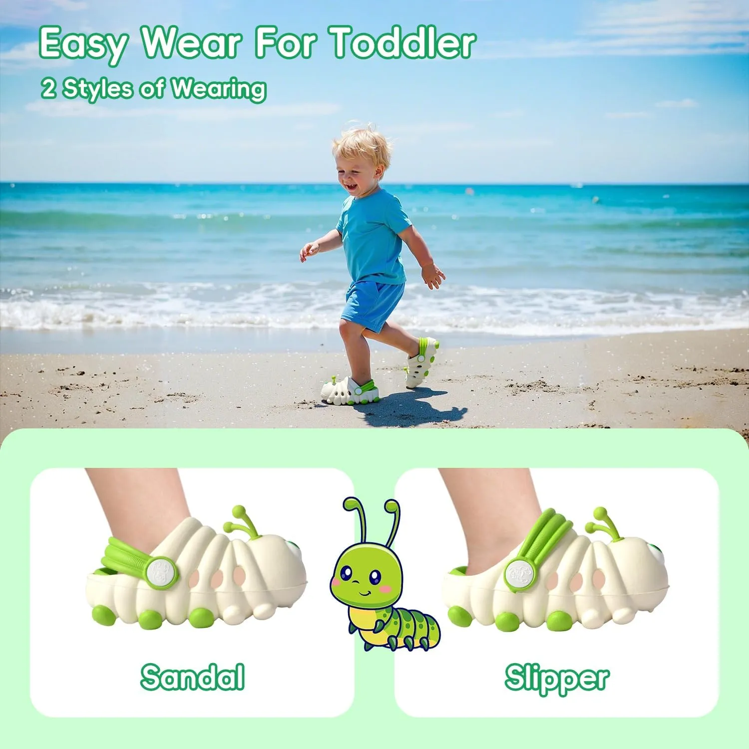 Toddler Sandals Baby Boys Girls Slip On Walking Shoes Summer Breathable Quick-Dry Lightweight Barefoot Slippers Outdoor Indoor Non-Slip Sandals