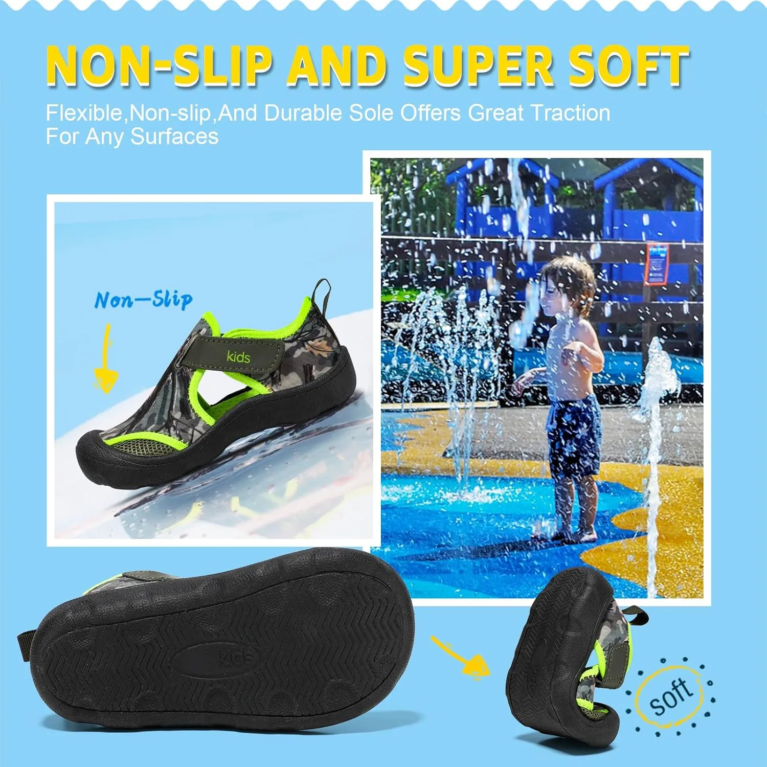 Toddler Water Shoes Quick-Dry Cute Beach Swim Pool Shoes