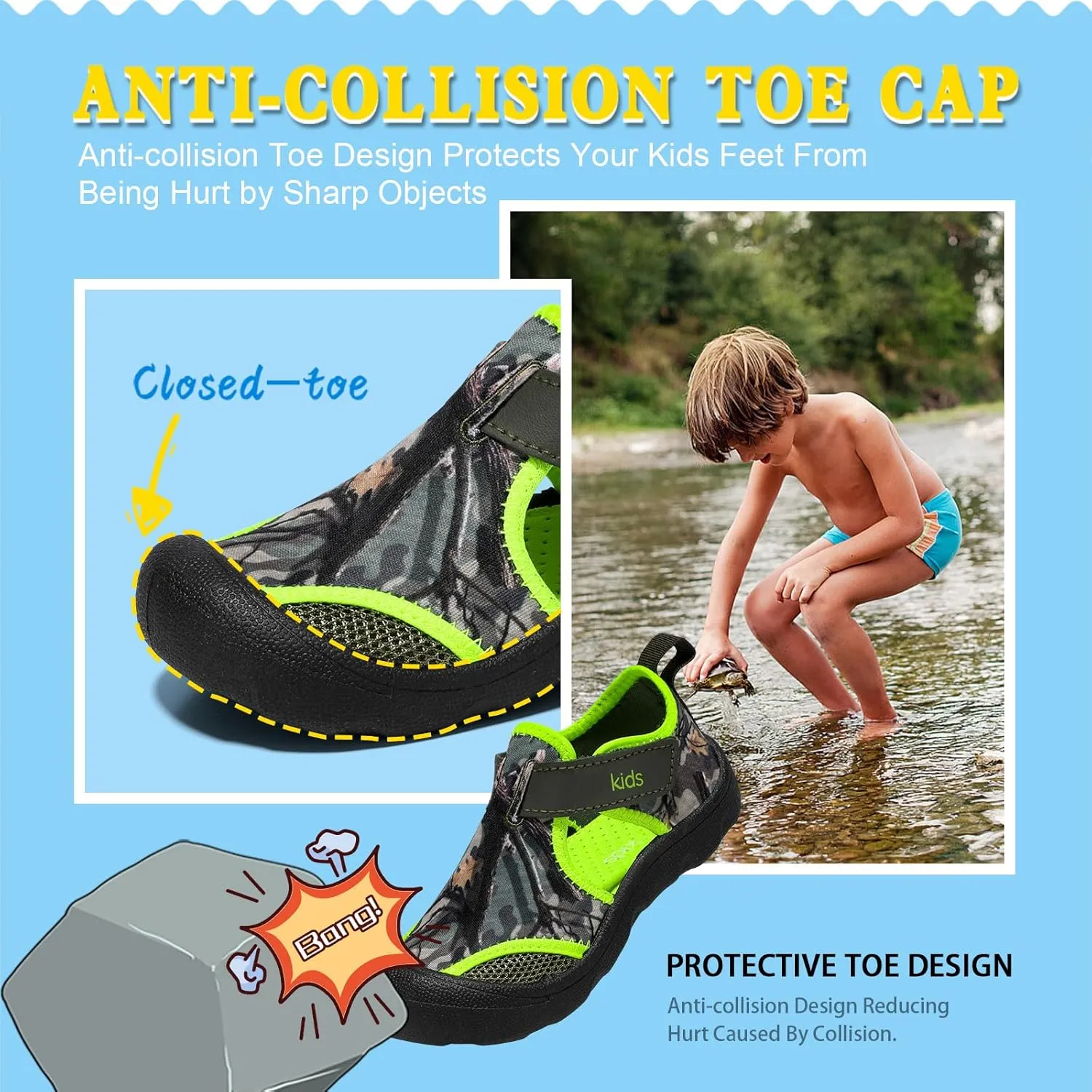 Toddler Water Shoes Quick-Dry Cute Beach Swim Pool Shoes