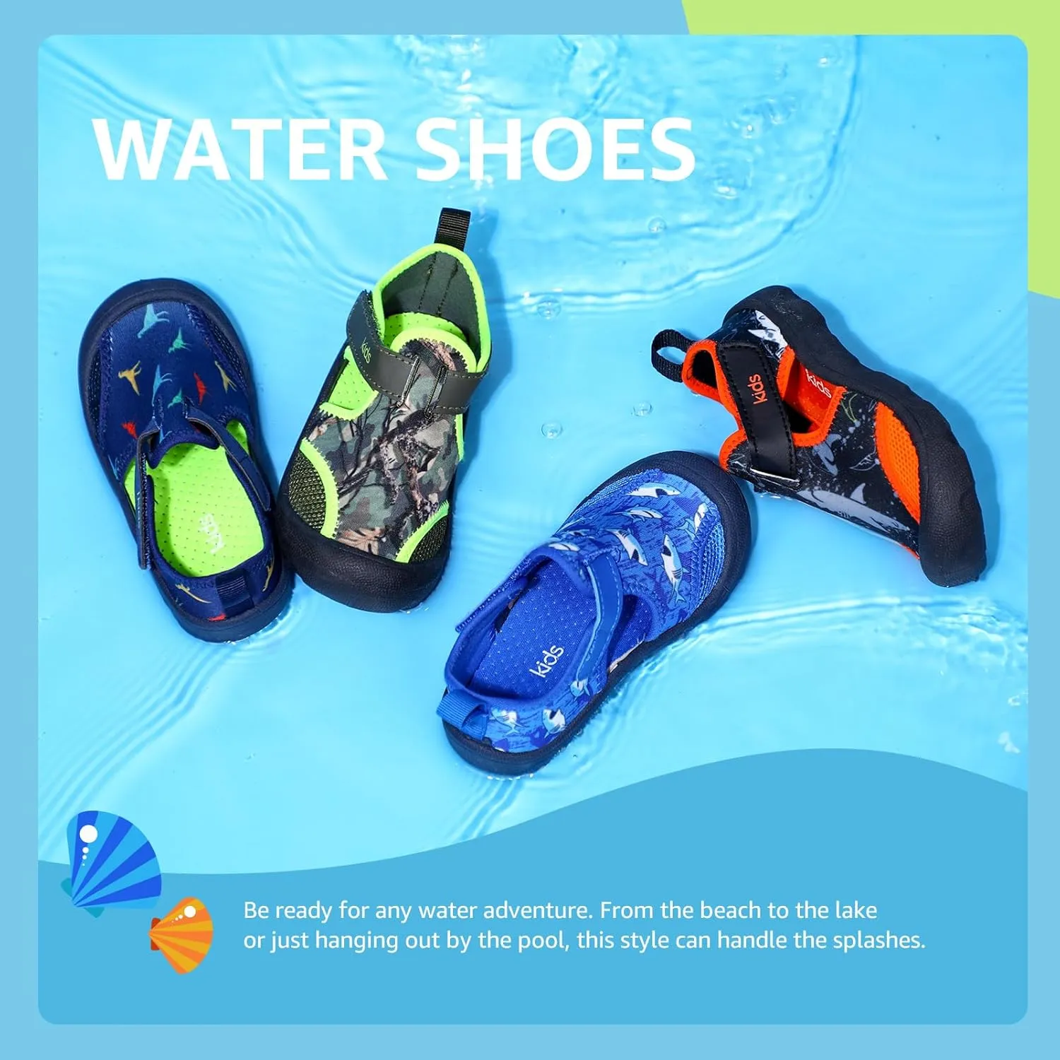Toddler Water Shoes Quick-Dry Cute Beach Swim Pool Shoes