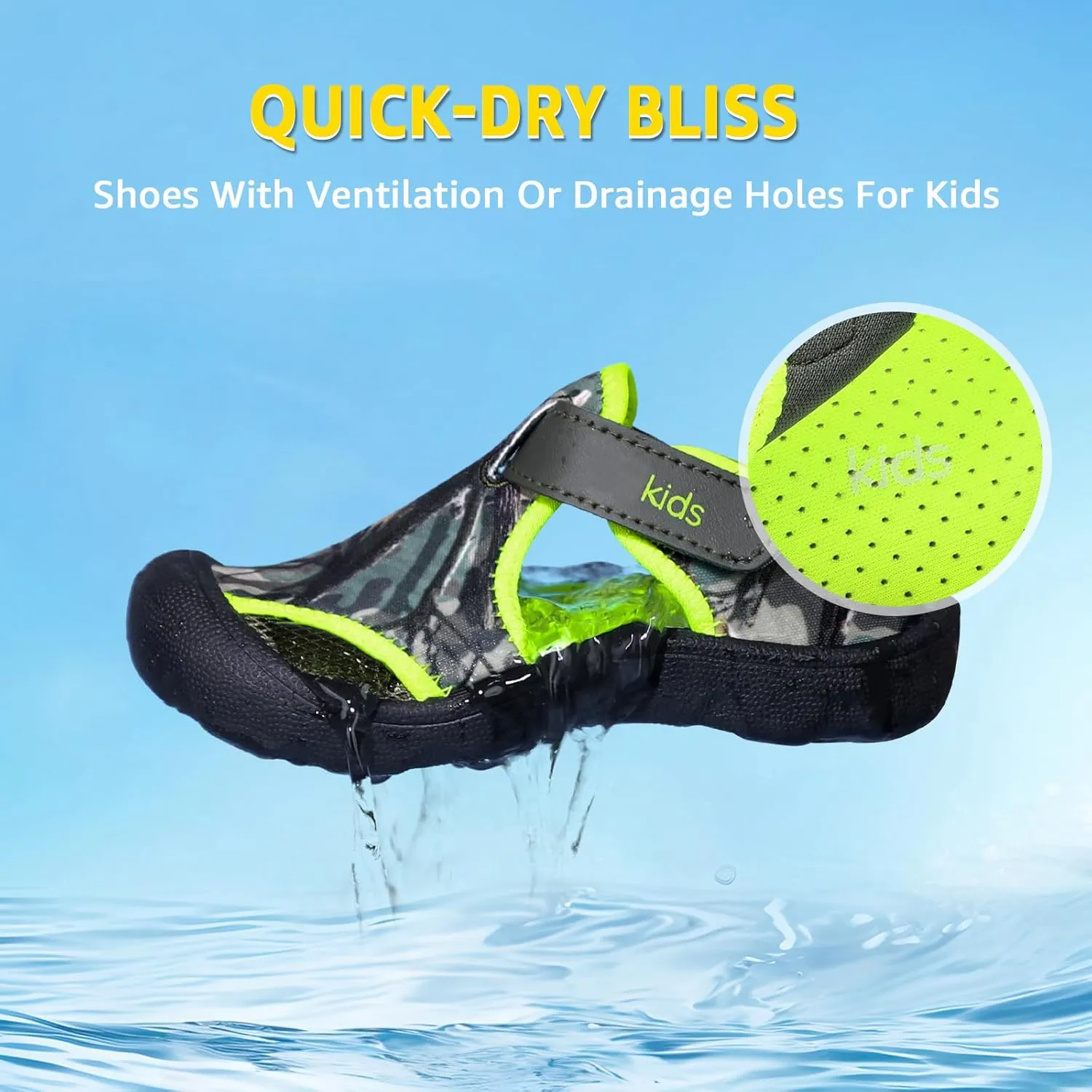 Toddler Water Shoes Quick-Dry Cute Beach Swim Pool Shoes
