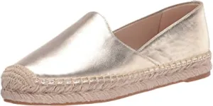 Toe Molten Slip Gold Sam One-time offer On Round Espadrille Loafers Flat Kesia Edelman Streamlined Platform