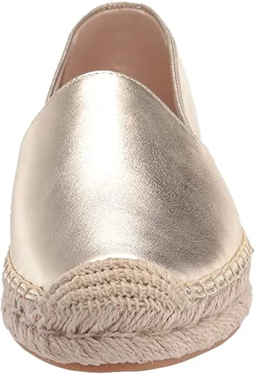 Toe Molten Slip Gold Sam One-time offer On Round Espadrille Loafers Flat Kesia Edelman Streamlined Platform