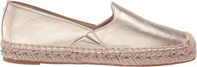 Toe Molten Slip Gold Sam One-time offer On Round Espadrille Loafers Flat Kesia Edelman Streamlined Platform
