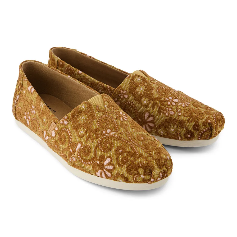 Toms Wmns Alpargata Golden Honey Floral Brocade