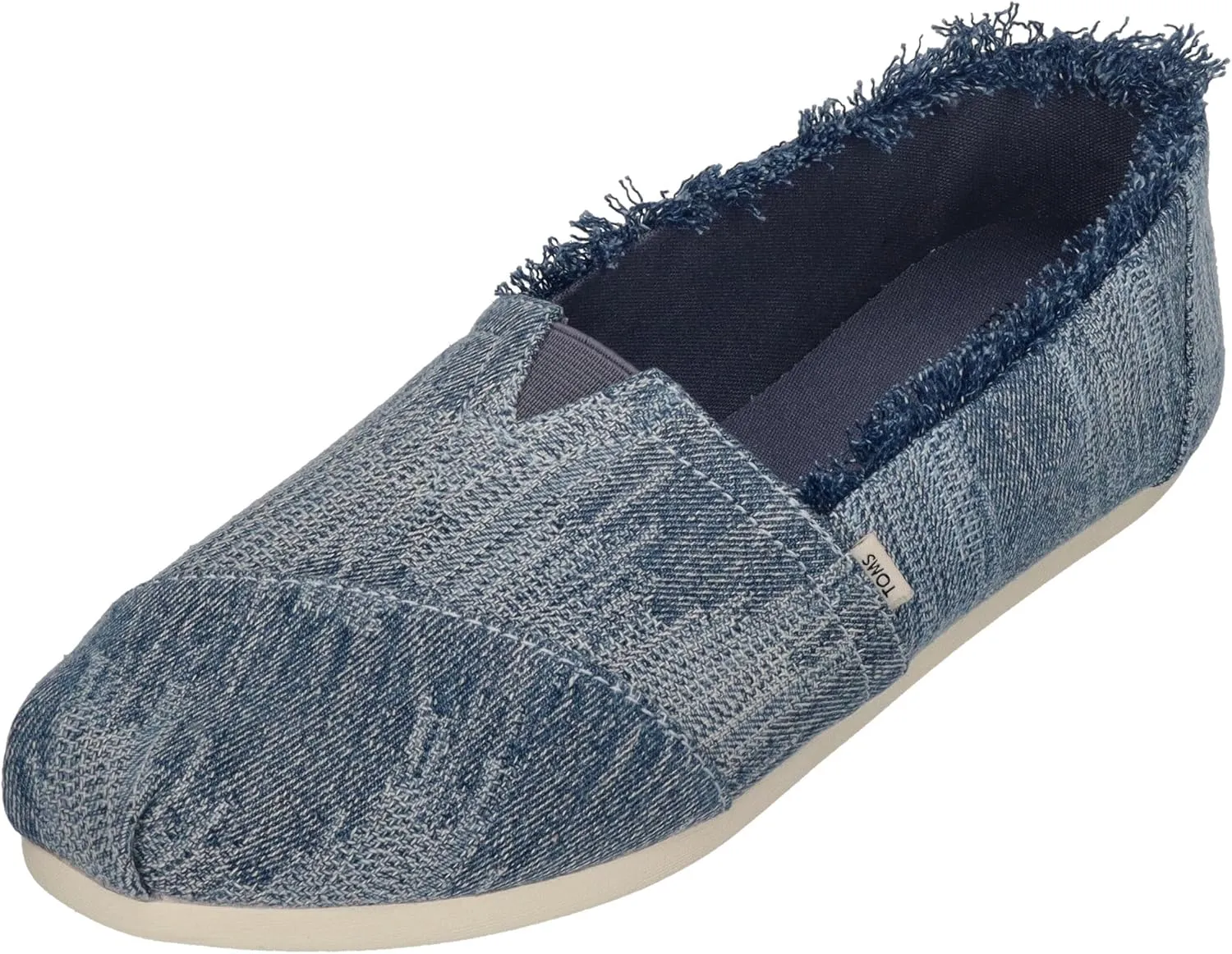 TOMS - Womens Alpargata Classic Espadrille, Color Dark Sky Textured Denim/Fray, Size: 7 B(M) US