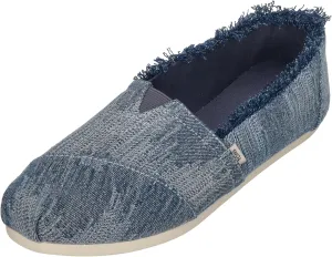 TOMS - Womens Alpargata Classic Espadrille, Color Dark Sky Textured Denim/Fray, Size: 7 B(M) US