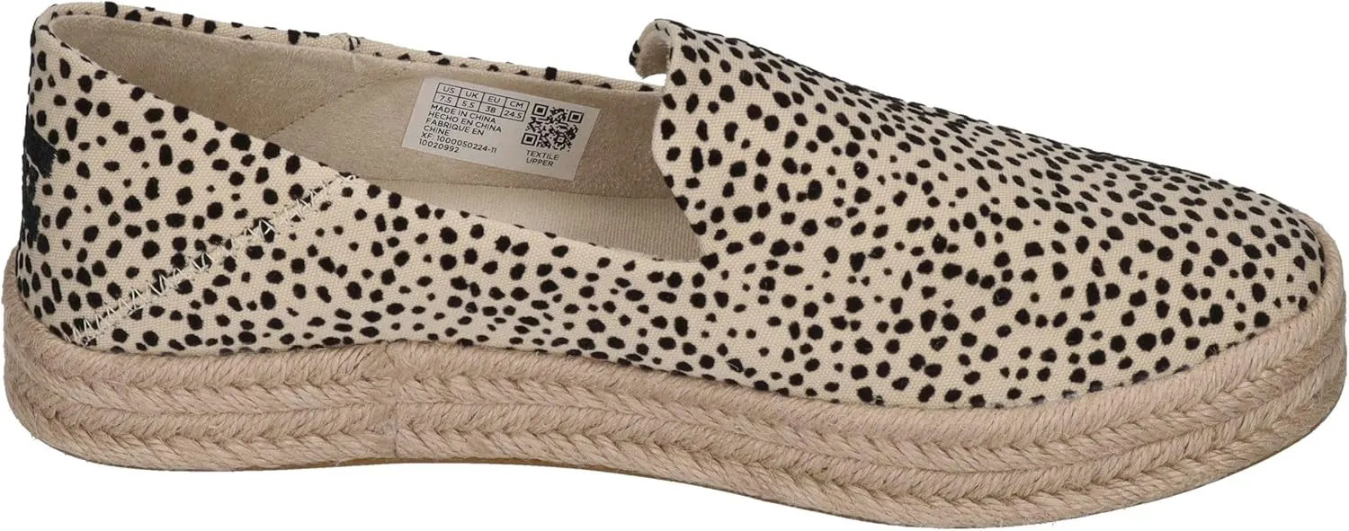TOMS Womens Carolina Espadrille Slip On Flats Casual - Black