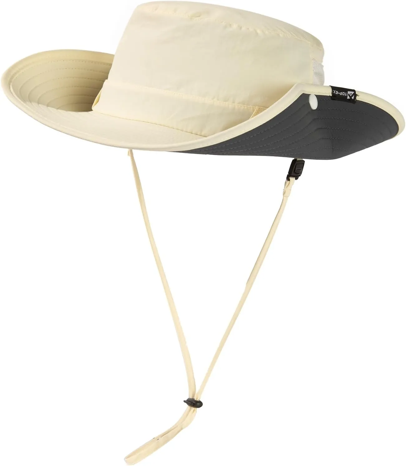 TOP-EX L/XL/XXL UV50  Waterproof Wide Brim Bucket Sun Hat for Summer Fishing Hiking w/Detachable Strap & Vented Mesh