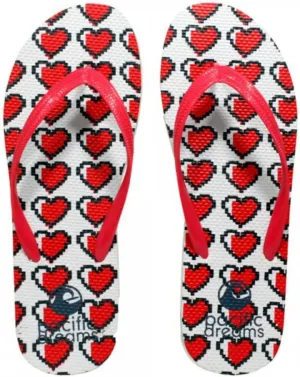 Trendy Hashtag Heart Social Media Flip Flops Thong Sandal Slipper