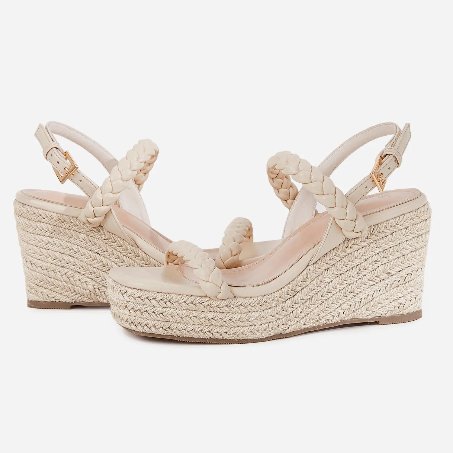 Trish Lucia Womens Espadrille Wedge Sandals Platform Braided Open Toe High Heel Ankle Strap Buckle Summer Causal Dress Shoes