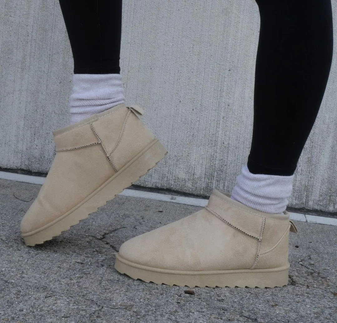 TruFox Womens Mini Boots Classic Faux Fur Lined Slip On Ankle Booties