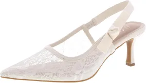 TruFox Women's Pointed Toe Kitten Heel Pumps Slingback Short Heel Slip On