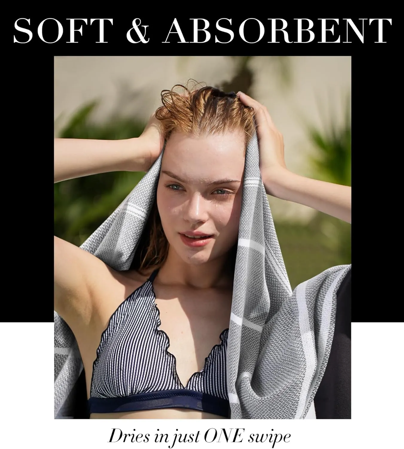 Turkish Beach Towels Vacation Essentials with Bag Quick Dry Sand Free Soft Absorbent Adult Bath Pool Swim Long Wide Stripe Towel Cloud Linen Sandfree Mat Summer Thing Lightweight Thin Travel Blue