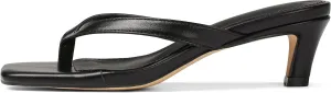 Uacllcau Kitten Heels Sandals for Women Square Open Toe Flip Flops Strappy Heels for Women Sandals Slides