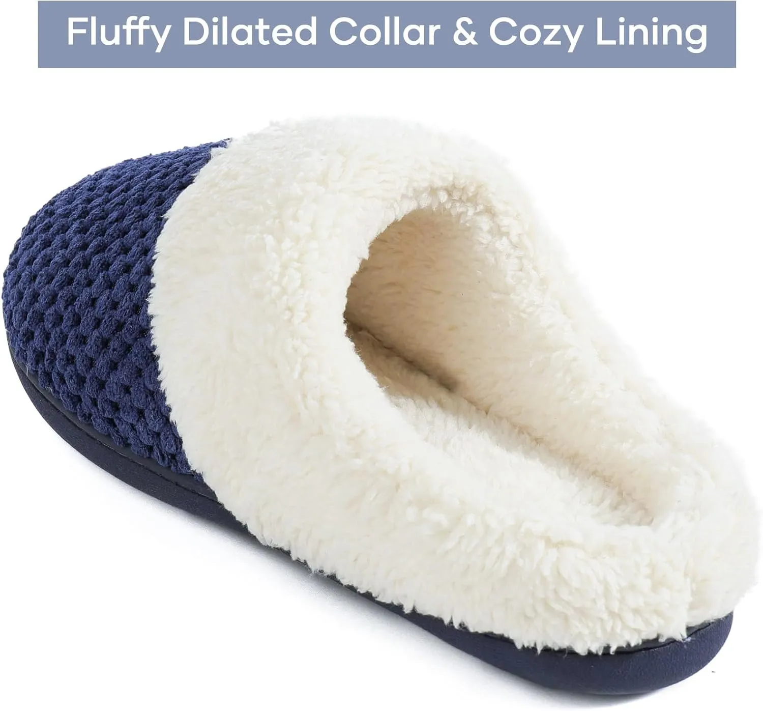 ULTRAIDEAS Women's Lamb-hug Comfy Fleece House Slippers Memory Foam, Slip-on House Shoes Indoor Outdoor