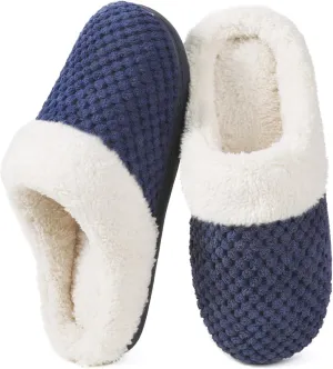 ULTRAIDEAS Women's Lamb-hug Comfy Fleece House Slippers Memory Foam, Slip-on House Shoes Indoor Outdoor