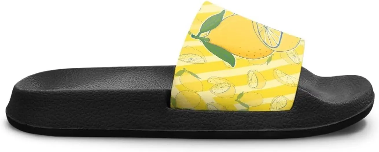 UNICEU Fruit Print Slides Sandals for Kids Quick Dry Comfortable Shower Slippers Slip On Open Toe Water Shoes for Beach