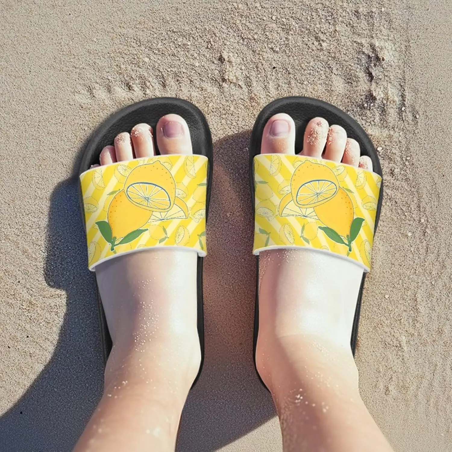 UNICEU Fruit Print Slides Sandals for Kids Quick Dry Comfortable Shower Slippers Slip On Open Toe Water Shoes for Beach