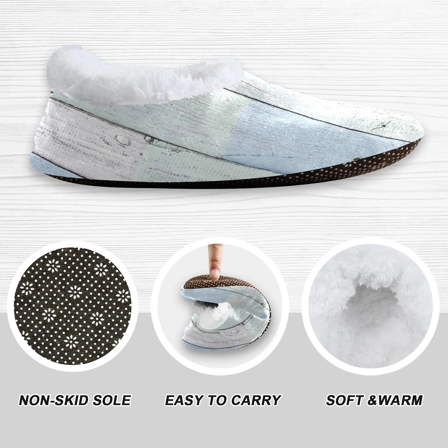 Unisex Fuzzy House Slippers Memory Foam Warm Slip Shoes Fur Lining M-XXL