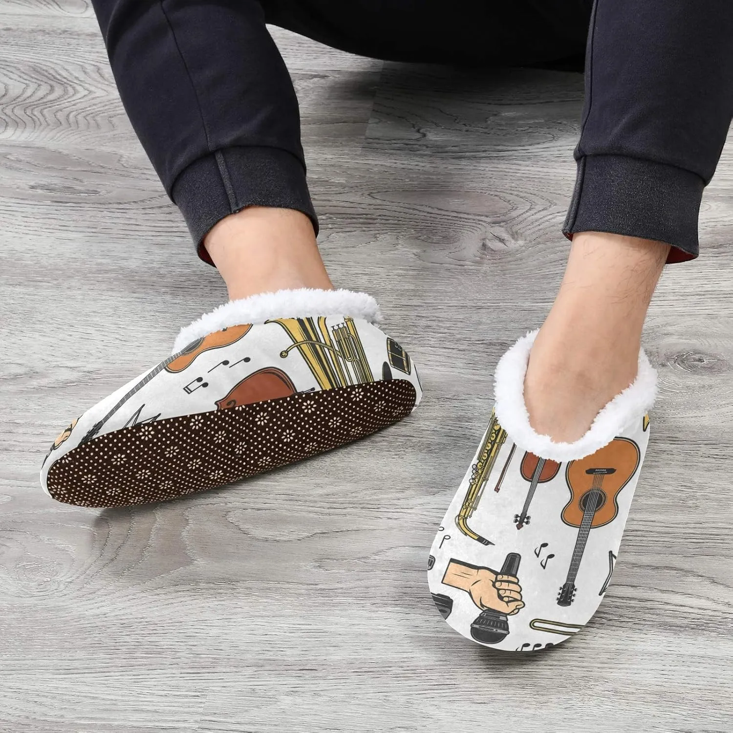 Unisex Fuzzy House Slippers Memory Foam Warm Slip Shoes Fur Lining M-XXL