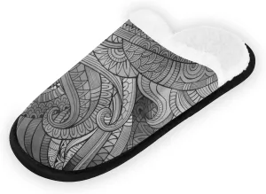 Unisex Slippers Fuzzy Feet Plush Slippers Anti-Slip Warm House Shoes M/L