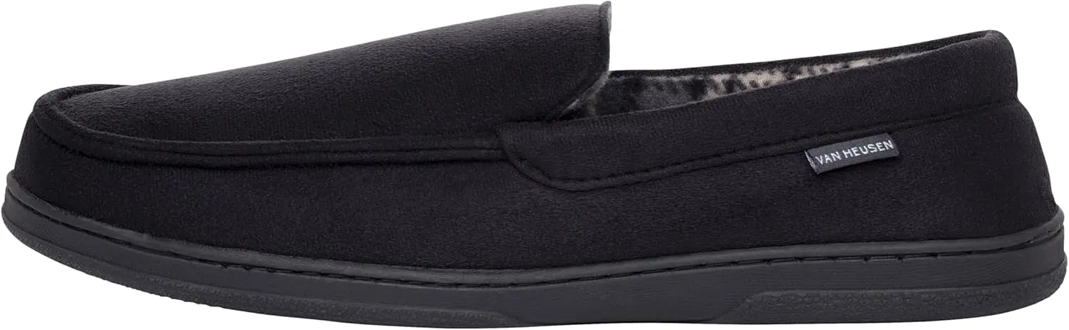Van Heusen Men's Slippers Comfy Slip-On Micro Suede House with SoftFlannel Lining