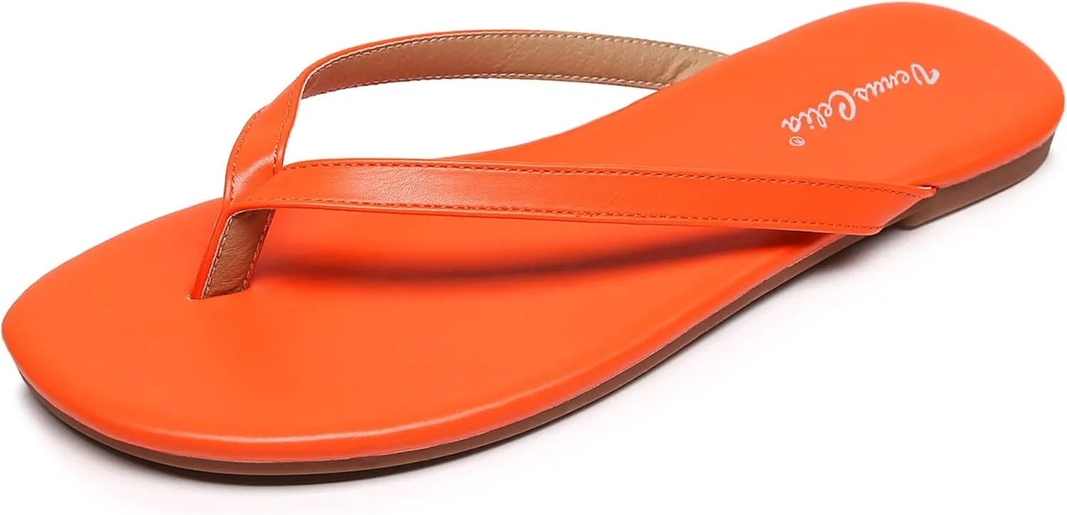 VenusCelia Women's Colorful Wide Flip Flop