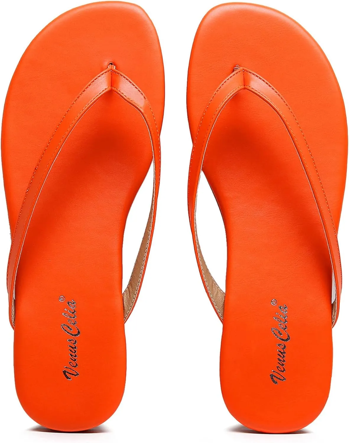VenusCelia Women's Colorful Wide Flip Flop