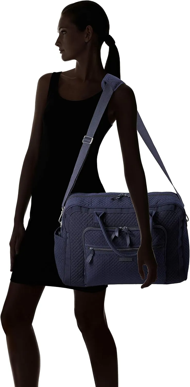 Vera Bradley Women's Microfiber Weekender Travel Bag, Navy, One Size