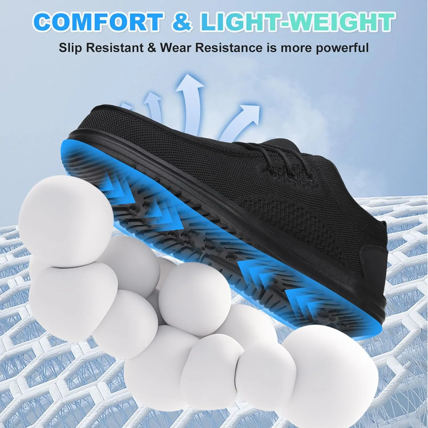 VikoViren Steel Toe Shoes for Men Slip On Safety Work Sneakers Puncture Proof Indestructible Comfy Lounging Walking Loafers Slip Resistant Lightweight Construction Shoes