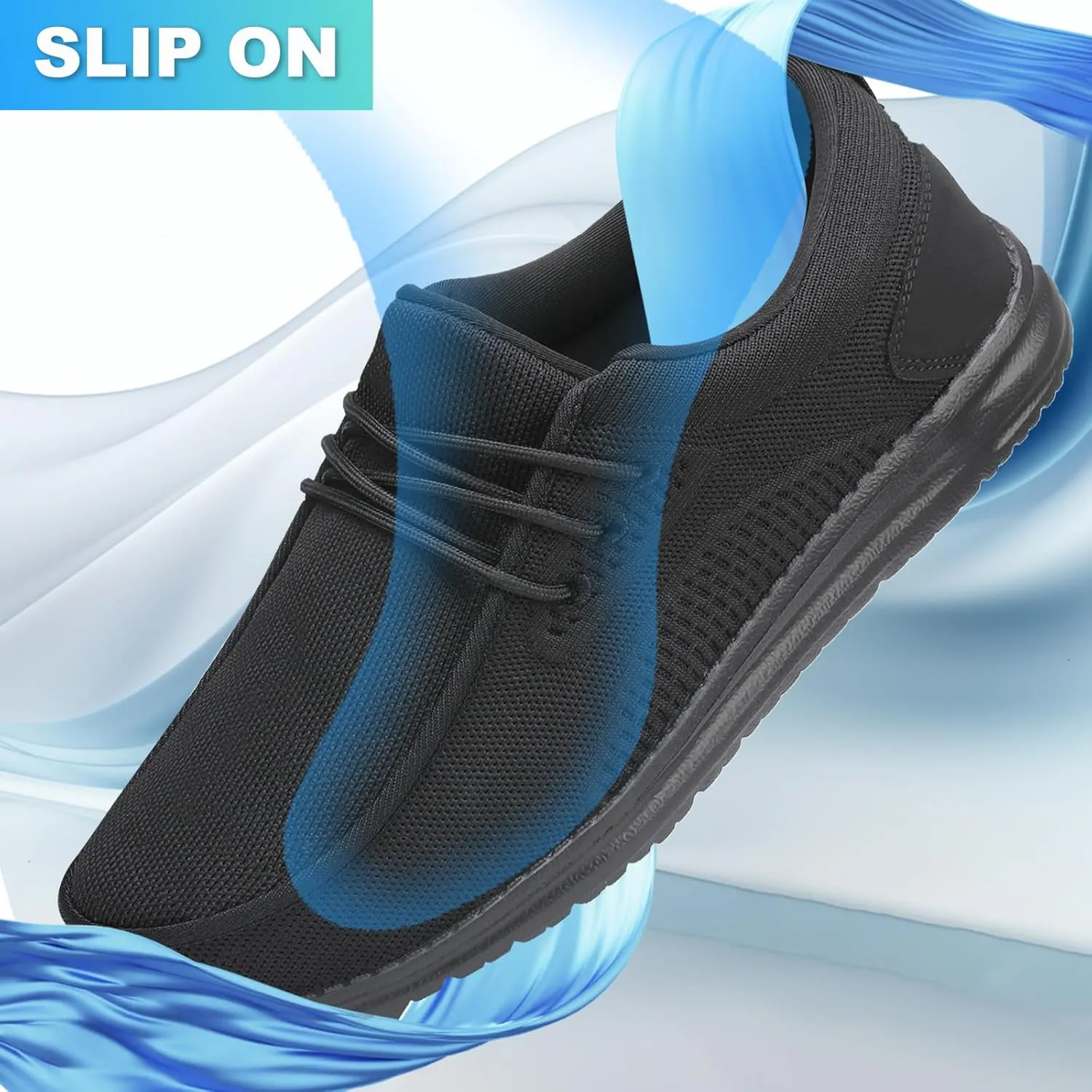 VikoViren Steel Toe Shoes for Men Slip On Safety Work Sneakers Puncture Proof Indestructible Comfy Lounging Walking Loafers Slip Resistant Lightweight Construction Shoes
