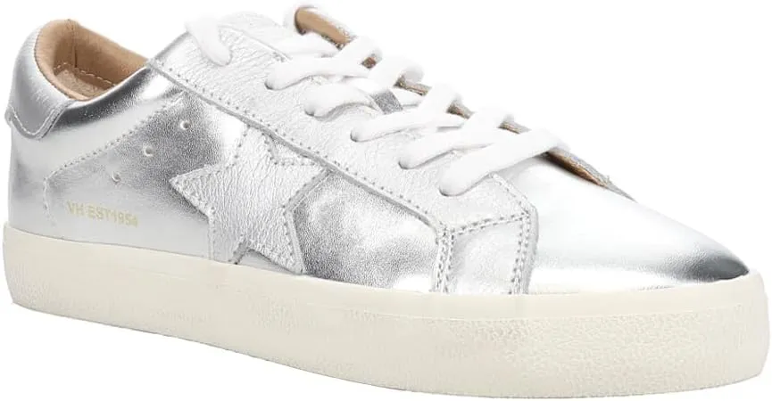 Vintage Havana Womens FAE Metallic Lace Up Sneakers Shoes Casual - Silver