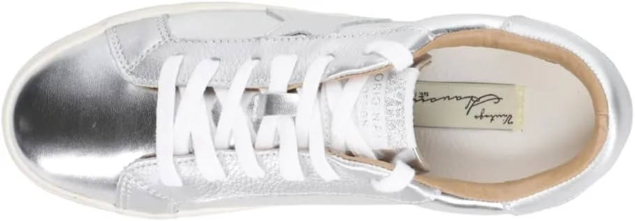 Vintage Havana Womens FAE Metallic Lace Up Sneakers Shoes Casual - Silver