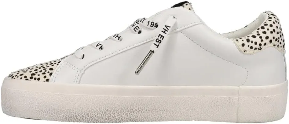 Vintage Havana Womens Forever Cheetah Platform Lace Up Sneakers Shoes Casual - White