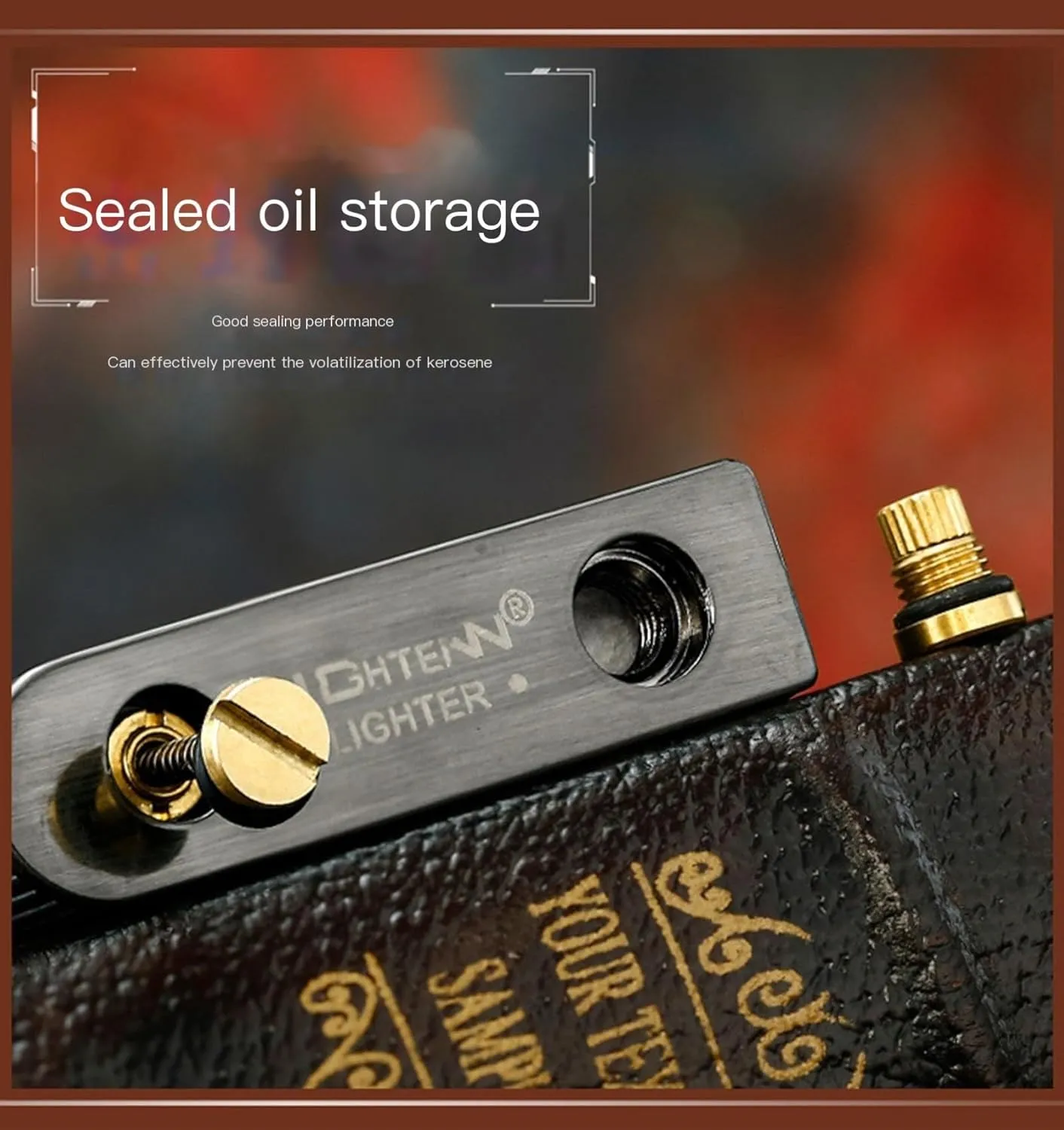 Vintage Kerosene Lighter Set with Replacement Flints & Tools, Trench Style Brass Lighters Gifts for Men Dad Husband (Gasket Included)(Fuel Not Included)(A)