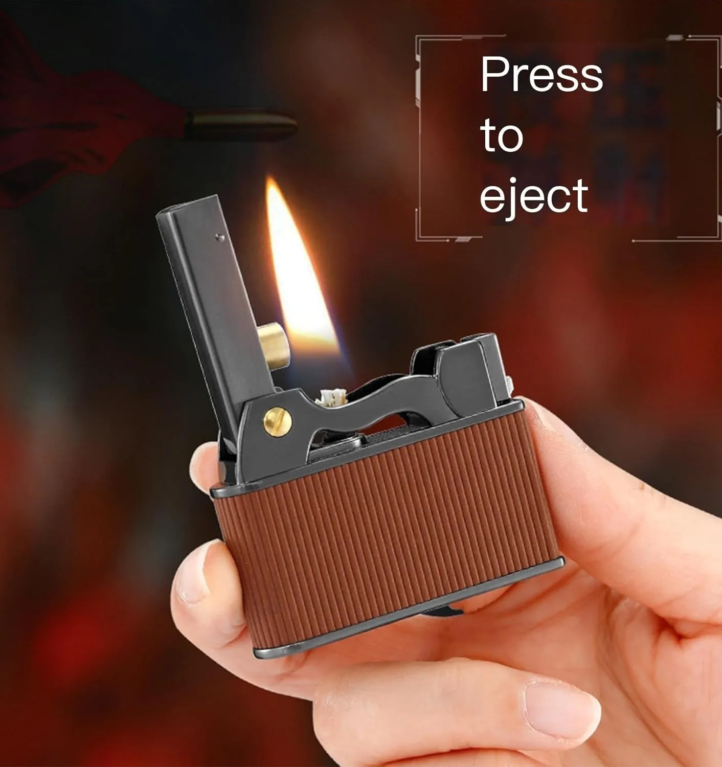 Vintage Kerosene Lighter Set with Replacement Flints & Tools, Trench Style Brass Lighters Gifts for Men Dad Husband (Gasket Included)(Fuel Not Included)(A)
