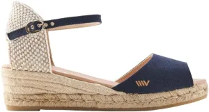 VISCATA Cavall Espadrille Canvas Low Wedges Spain Handmade 2” Heel Women's Open Toe Sandals with Breathable Organic Cotton Canvas and 100% Natural Jute Midsole for all Occasions: Casual, Work, Party