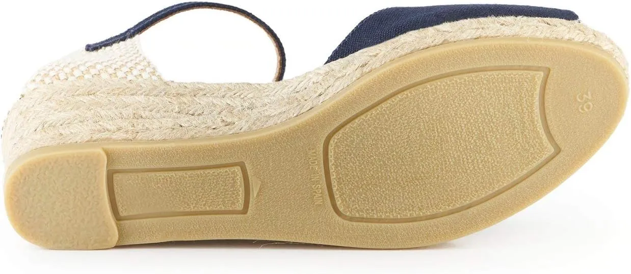 VISCATA Cavall Espadrille Canvas Low Wedges Spain Handmade 2” Heel Women's Open Toe Sandals with Breathable Organic Cotton Canvas and 100% Natural Jute Midsole for all Occasions: Casual, Work, Party