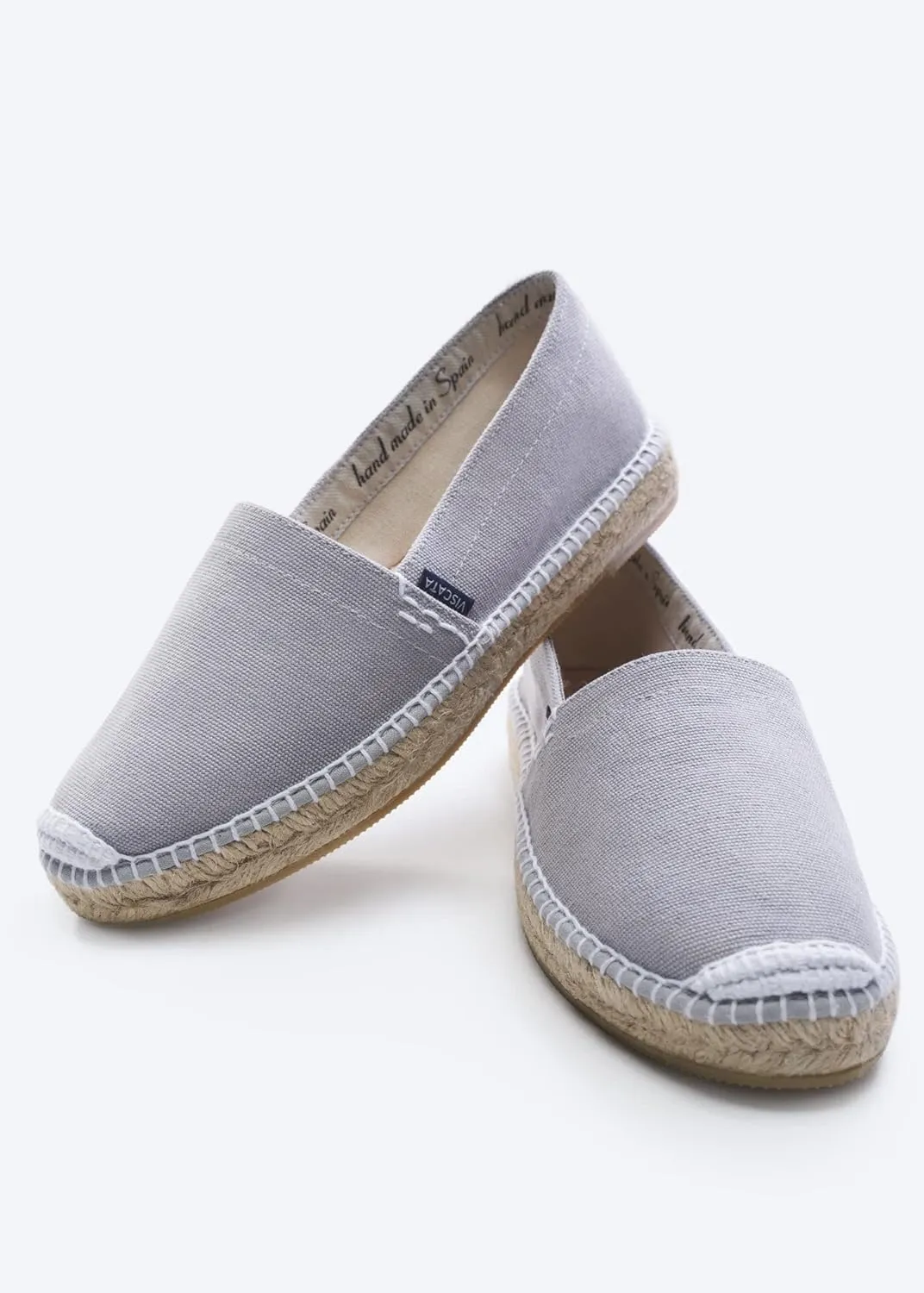 VISCATA Llafranc Canvas Espadrille Flats with Traditional White Stitching Soft Breathable Cotton Canvas and 100% Natural Jute Midsole for All Casual Occasions