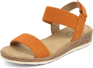 VJH confort Women’s Flat Sandals Open Toe Elastic Ankle Strap Slip on Comfy Low Wedge Sandals
